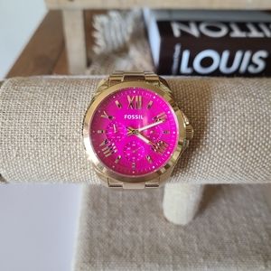 Fossil Pink and Gold Watch
